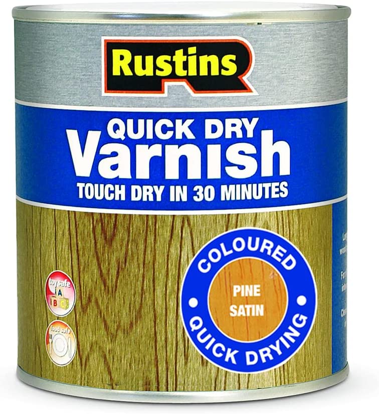 RUSTINS QUICK DRY VARNISH SATIN PINE 500ML. VSPI500 \\\KD02823