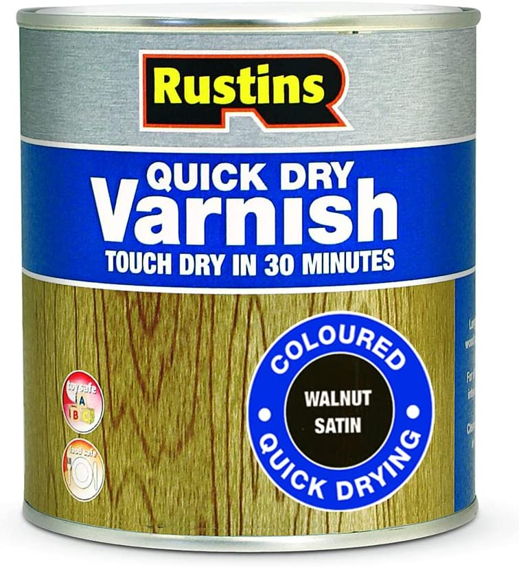 RUSTINS QUICK DRY VARNISH SATIN WALNUT 500ML. VSWA500 \\\KD02827