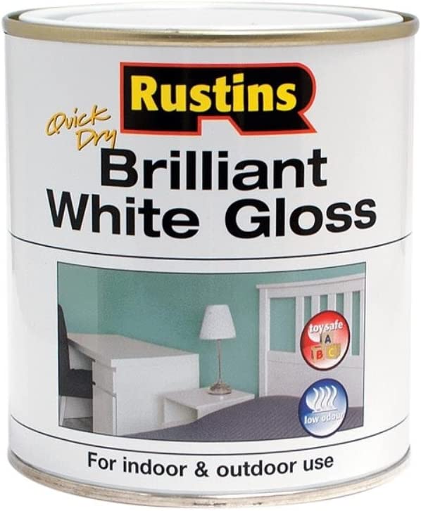 RUSTINS QUICK DRY WHITE GLOSS 1 LITRE. WHIGW1000 \\\KD02838
