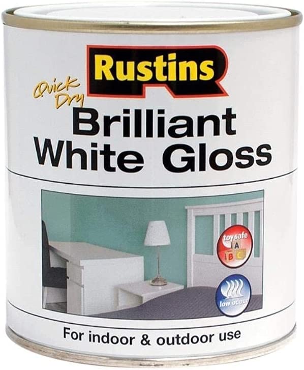 RUSTINS QUICK DRY WHITE GLOSS 500ML. WHIGW500 \\\KD02840
