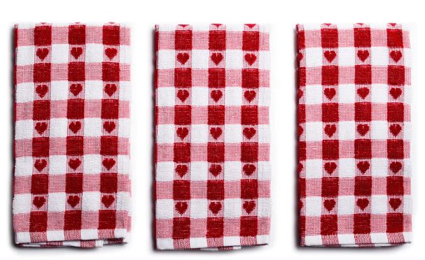 SABICHI TEA TOWELS - RED HEART. 200129 \\\KD02870