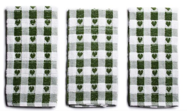 SABICHI TEA TOWELS - SAGE HEART. 200167 \\\KD02874