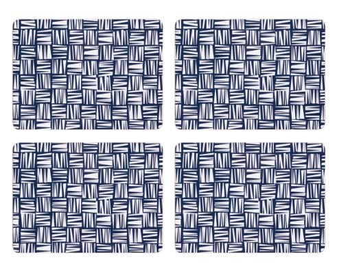 SABICHI 4 BROOKLYN NAVY PLACEMATS AND 4 COASTERS SET. 202680 \\\KD02881