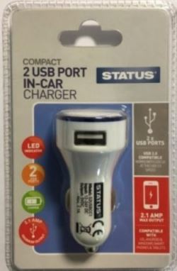 STATUS DUAL USB PORT 2.1A CAR CHARGER. S2USBCC1PK6 \\\KD02891