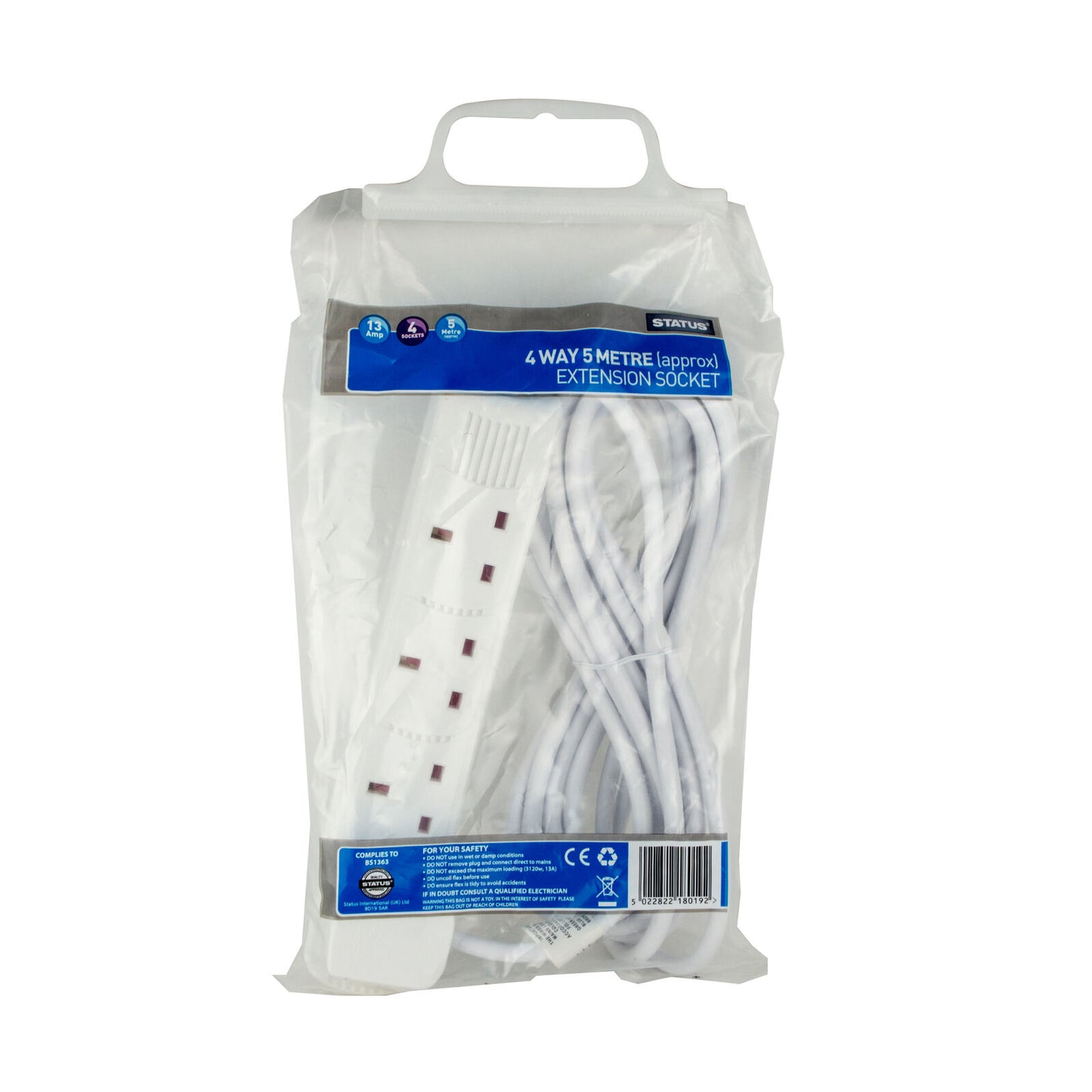 STATUS 4 GANG EXTENSION LEAD 5MÂ 13A. 4WS5M20 \\\KD02905