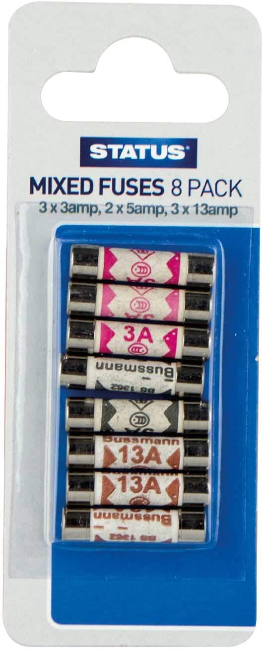 STATUS MIXED 3 A 5 A 13 A PLUG FUSESÂ 8/PK. S8PKMAFX50 \\\KD02916