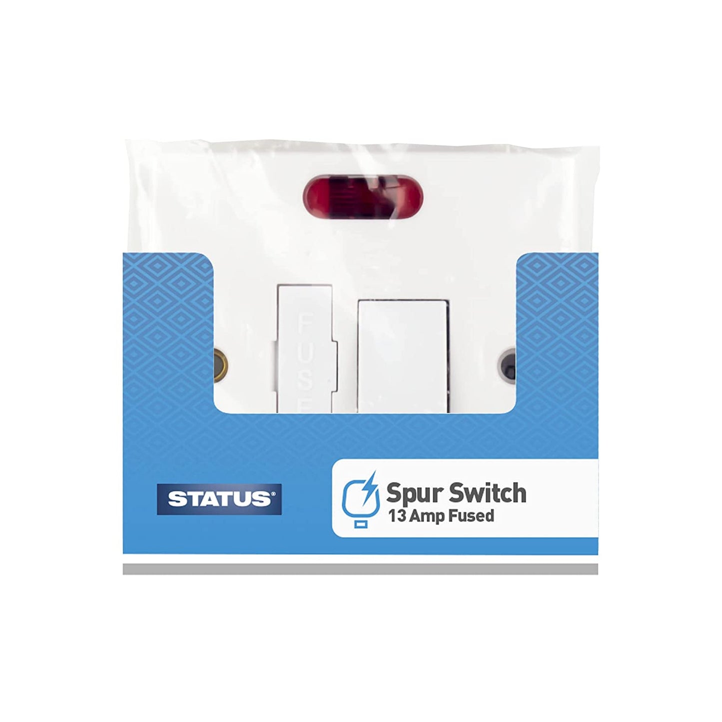 STATUS 13A SWITCHED FUSED SPUR WHITE WITH NEON INDICATOR. S13AFSSWNB8 \\\KD02936
