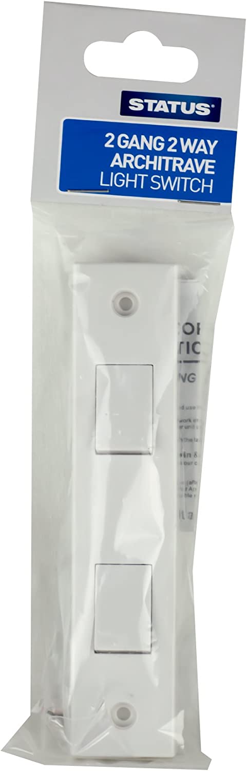 STATUS TWIN / 2 GANG 2 WAY ARCHITRAVE LIGHT SWITCH. S2G2W10AARCHLSB6 \\\KD02941