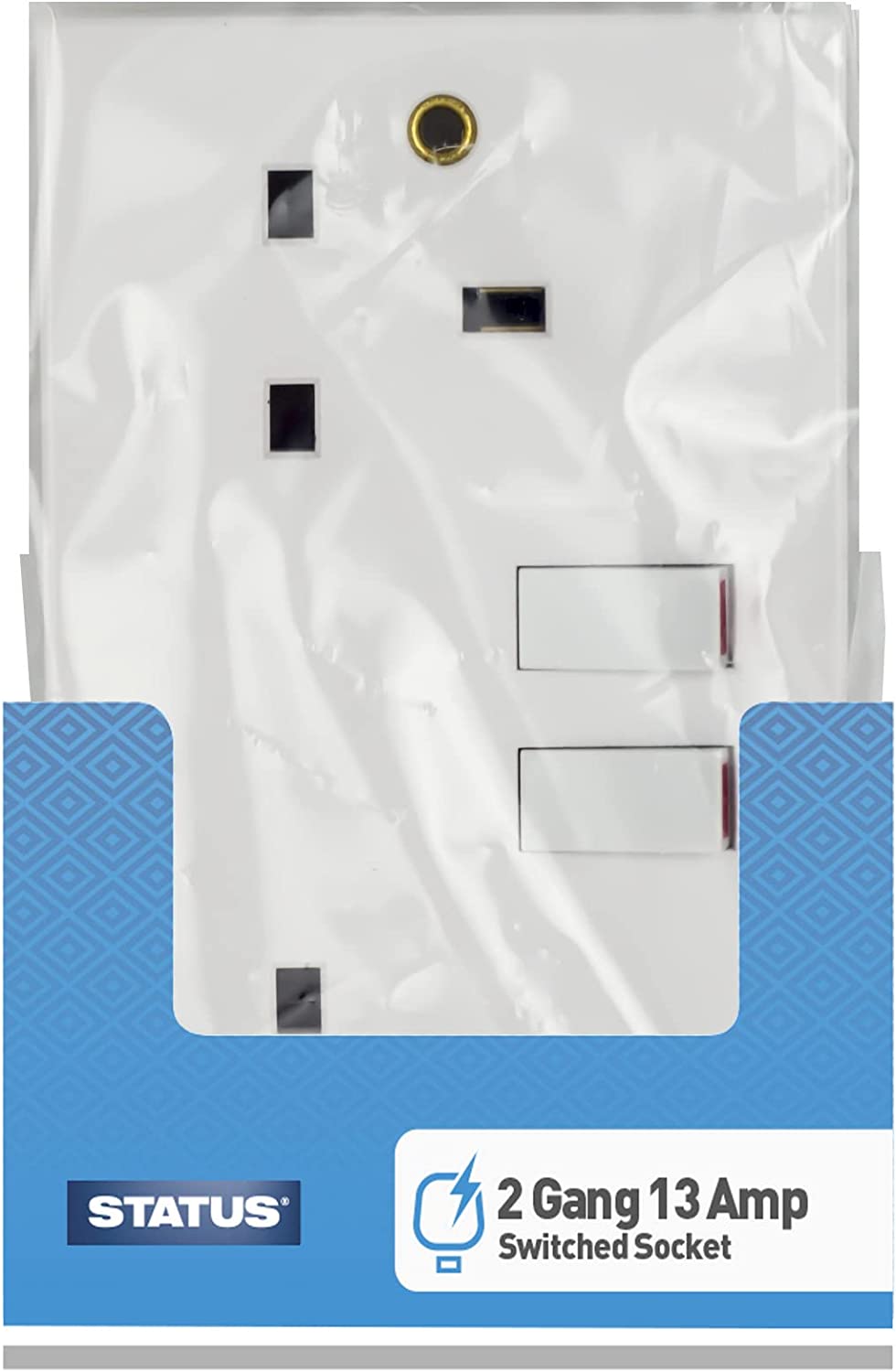 STATUS 2G TWIN / 2 GANG SWITCH 13A SOCKET. S2G13AWS8 \\\KD02951