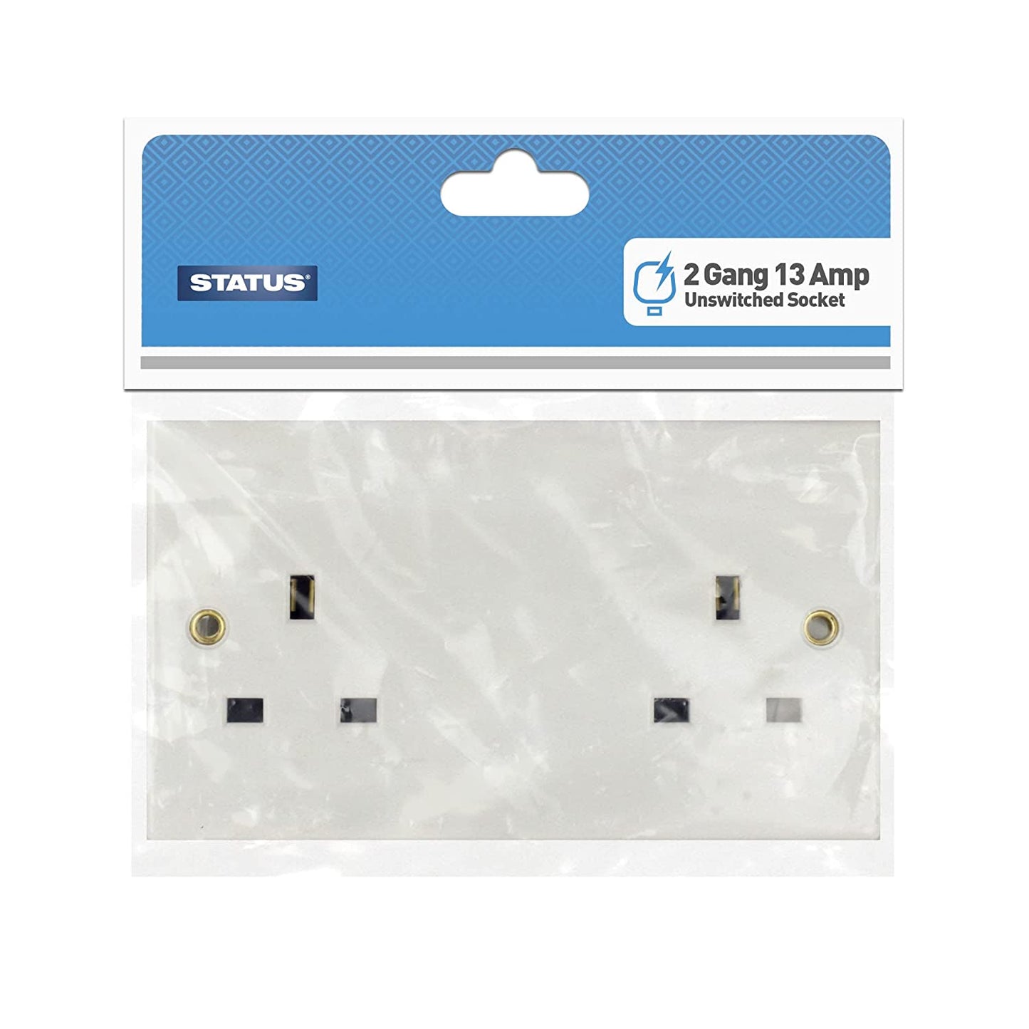 STATUS 2G TWIN / 2 GANG UNSWITCHED 13A SOCKET. S2G13AUSWSB3 \\\KD02952