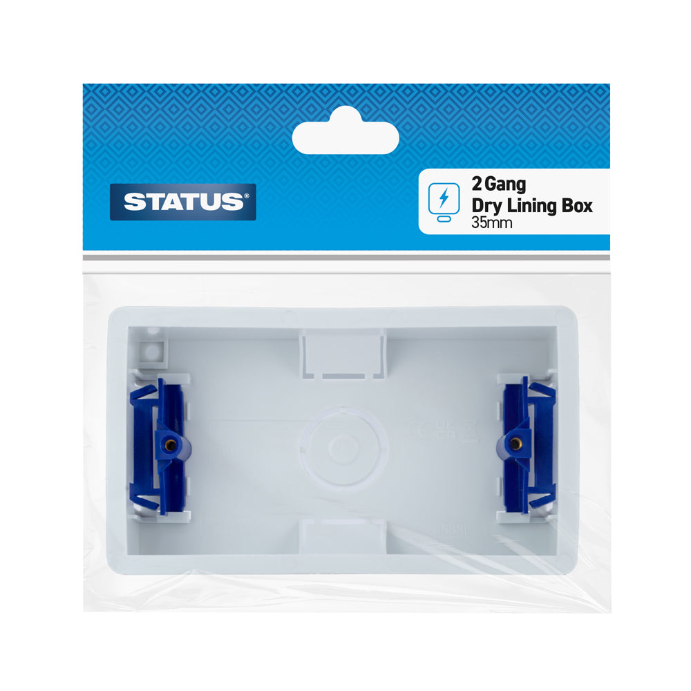 STATUS TWIN 2 GANG DRY LINING WALL PATTRESS BOX 35MM. SDLPB2GB3 \\\KD02954