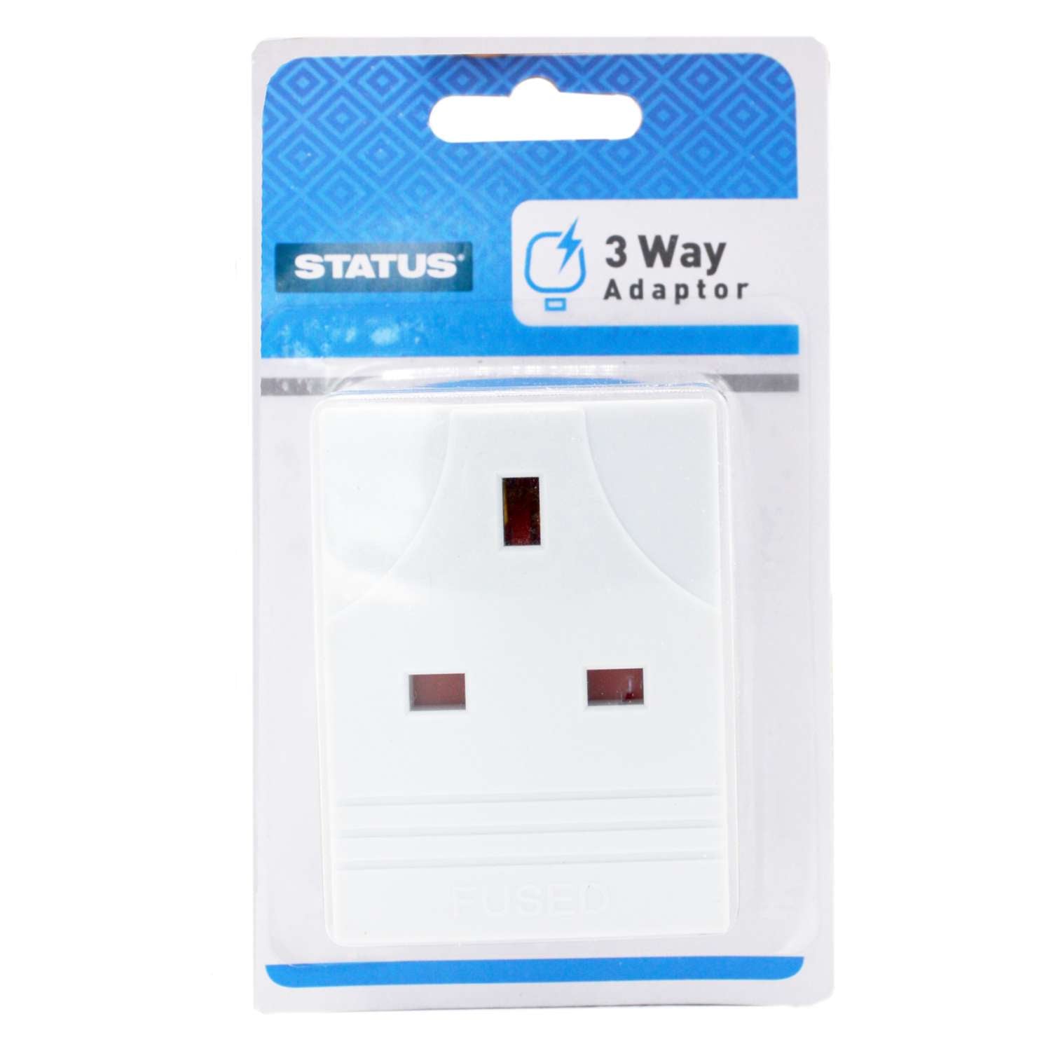 STATUS 3 WAY BLOCK SOCKET SPLITTER MAINS ADAPTOR. 3WAB112 \\\KD02960