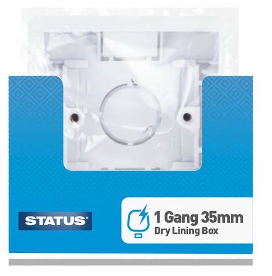 STATUS SINGLE 1 GANG DRY LINING WALL PATTRESS BOX. SDLPB1GB6 \\\KD02984