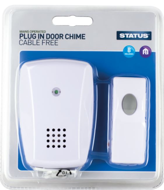 STATUS WIRELESS / CORDLESS PLUG IN DOORBELL. SPDCCFB3 \\\KD02997