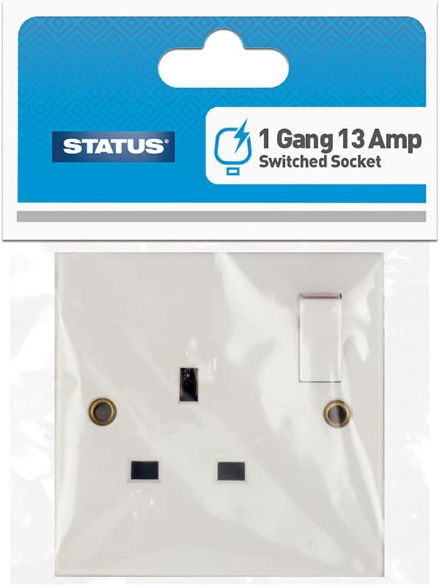 STATUS 13A SINGLE / 1 GANG SWITCH WALL SOCKET. S1G13AWS3 \\\KD03000