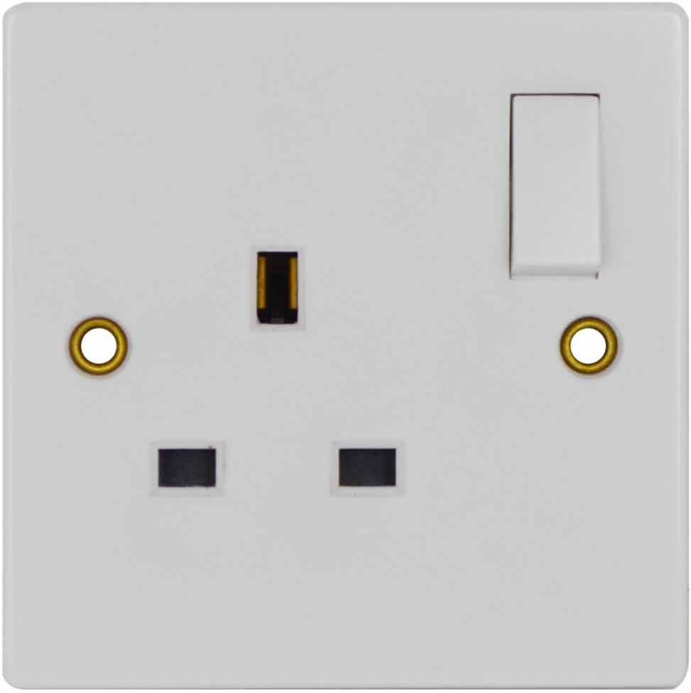 STATUS 13A SINGLE / 1 GANG SWITCH WALL SOCKET. S1G13AWS8 \\\KD03001