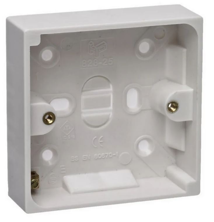 STATUS SINGLE / 1 GANG SURFACE MOUNTED BACK / PATTRESS BOX 47MM. S1GPAT47MMX3 \\\KD03007