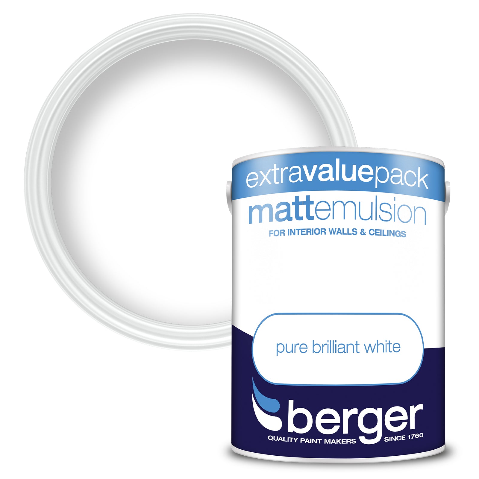 BERGER MATT EMULSION BRILLIANT WHITE 3L. 5020263 \\\KD03067