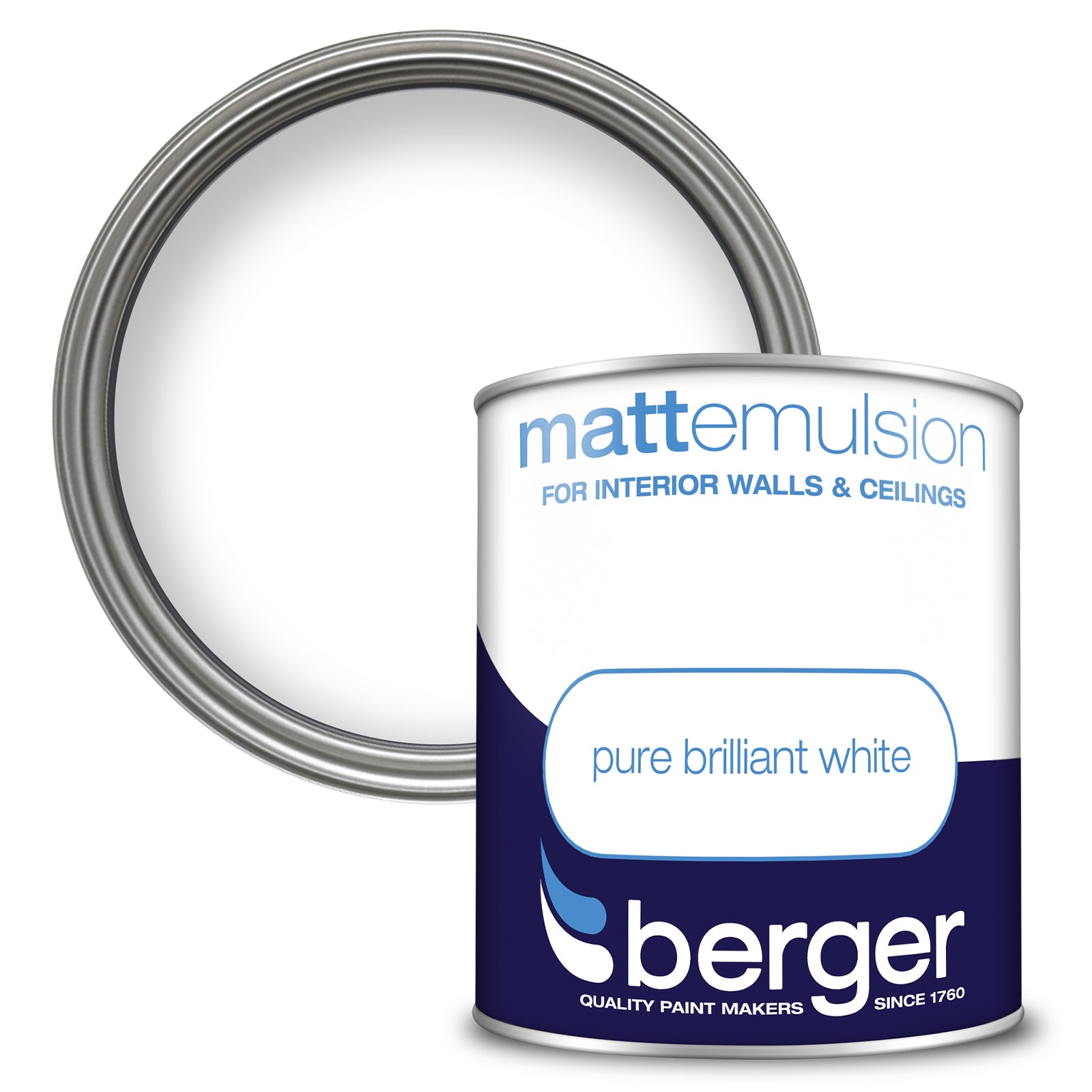 BERGER MATT EMULSION BRILLIANT WHITE 1L. 5020264 \\\KD03068