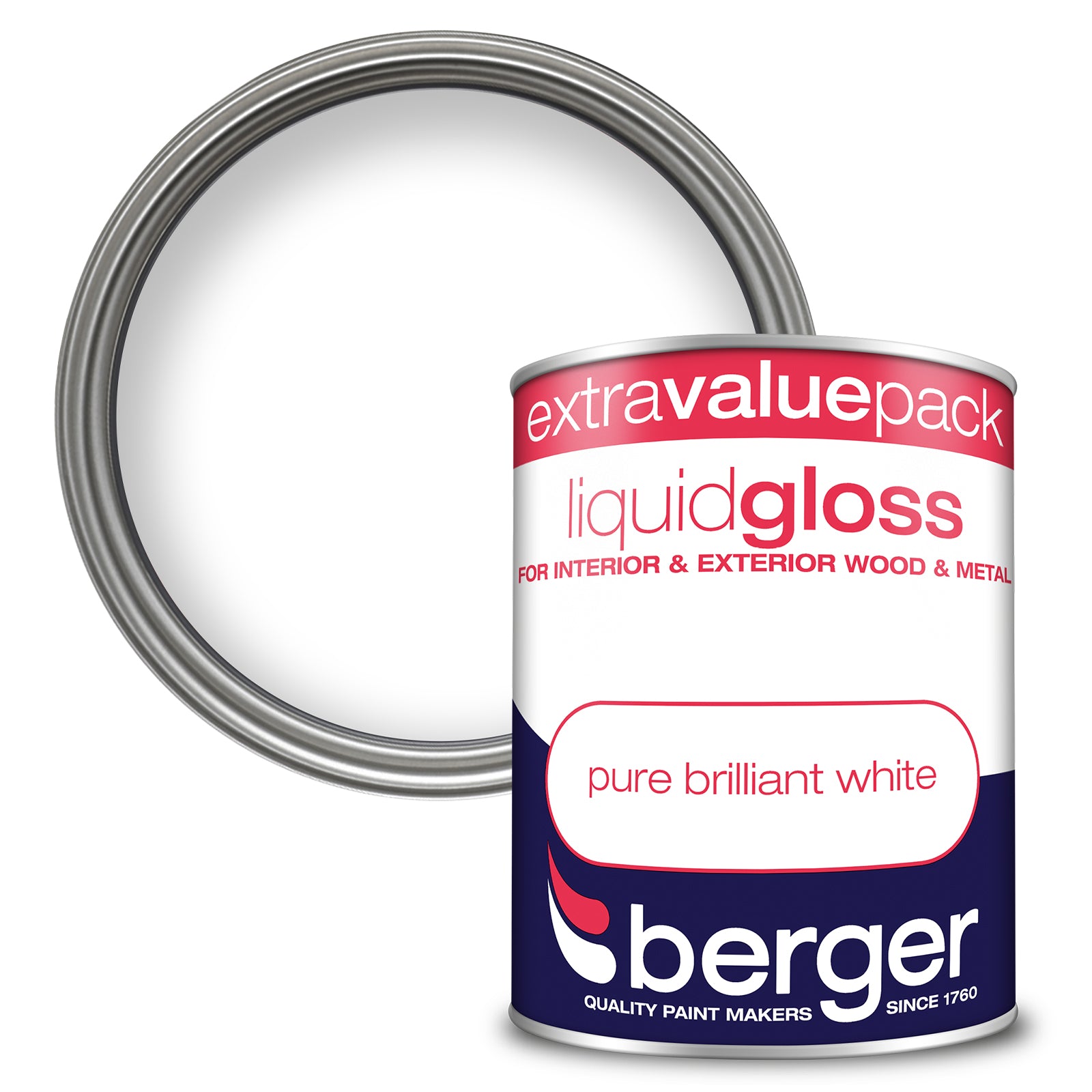 BERGER LIQUID GLOSS BRILLIANT WHITE 1.25L. 5026126 \\\KD03078