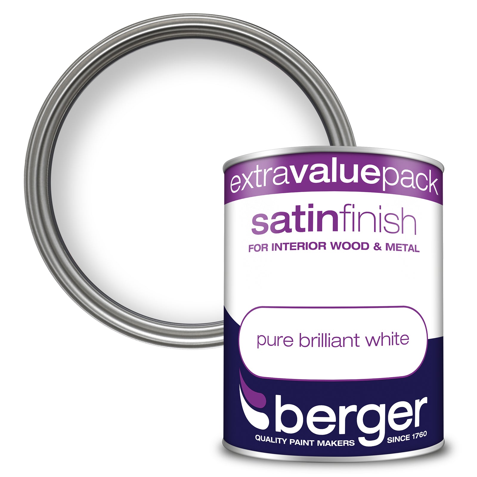 BERGER SATIN SHEEN BRILLIANT WHITE 1.25L. 5026262 \\\KD03083
