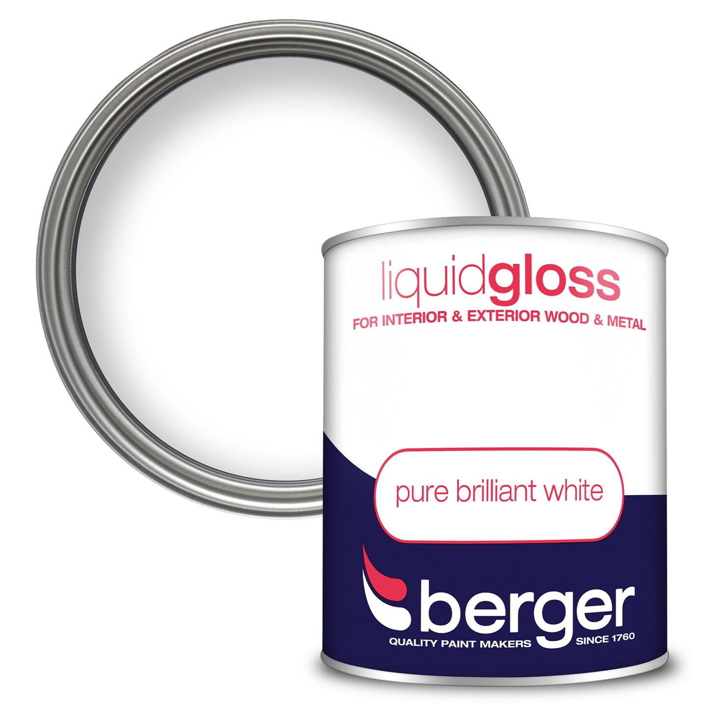 BERGER LIQUID GLOSS BRILLIANT WHITE 750ML. 5089572 \\\KD03088