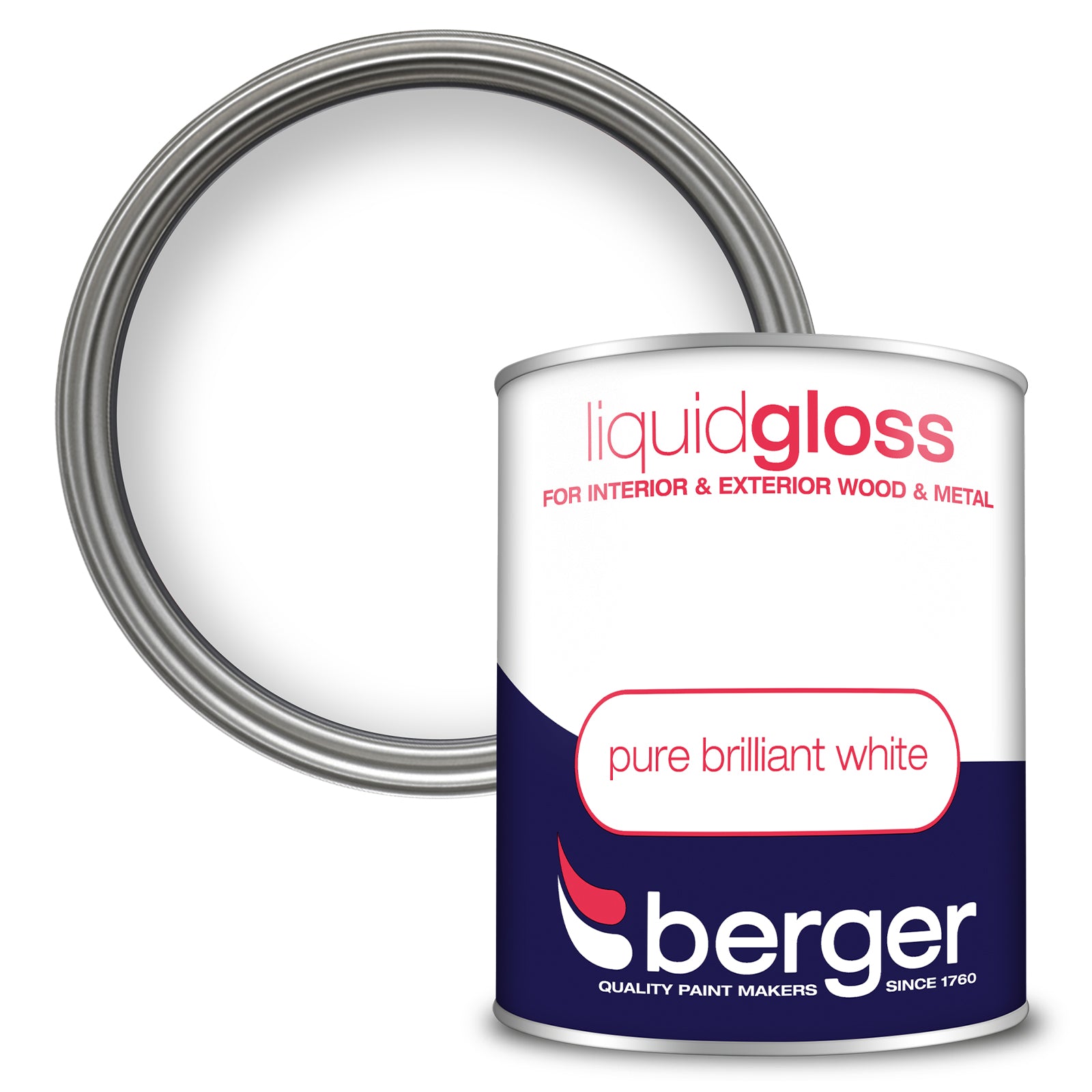 BERGER LIQUID GLOSS BRILLIANT WHITE 750ML. 5089572 \\\KD03088
