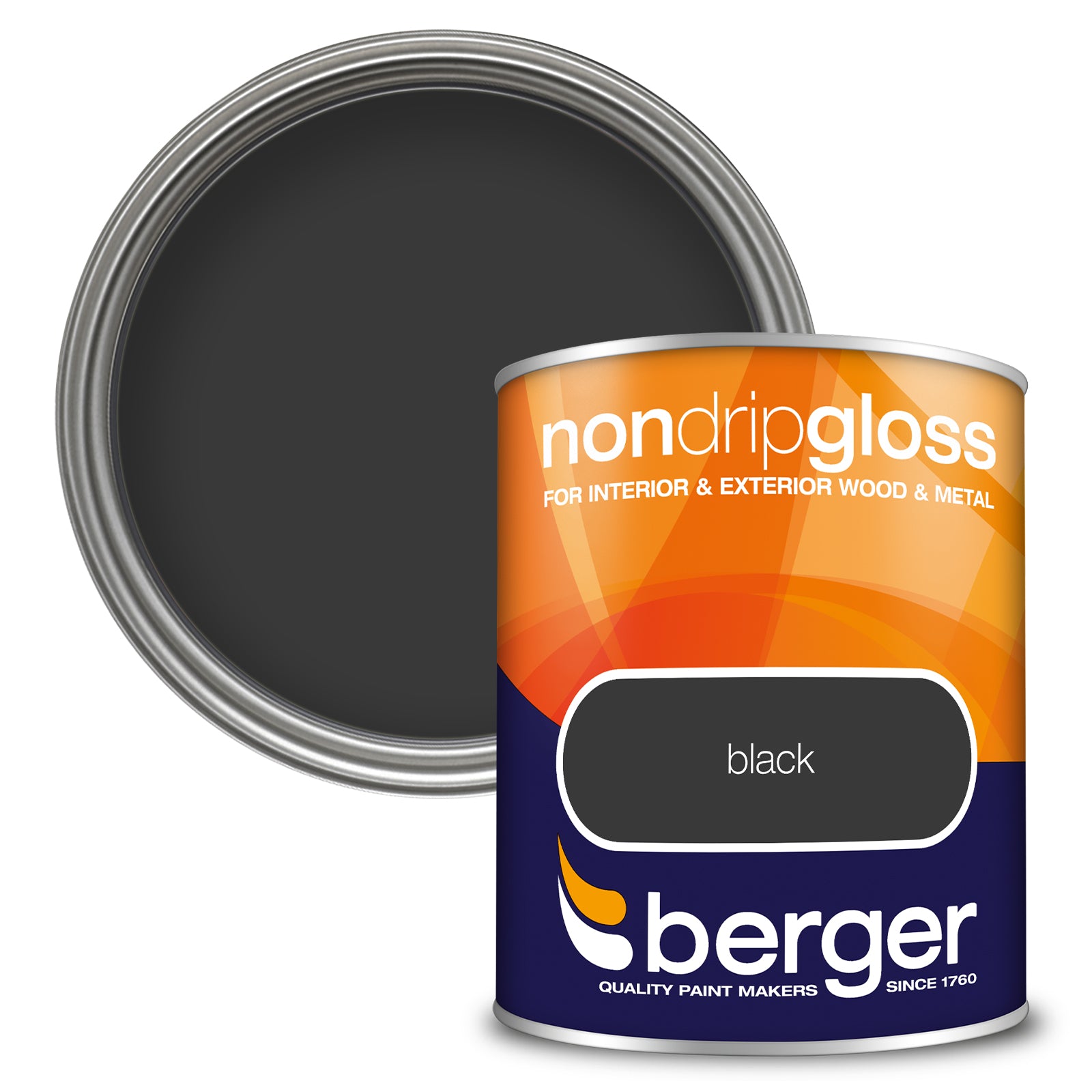 BERGER NON DRIP GLOSS BLACK 750ML. 5089601 \\\KD03091
