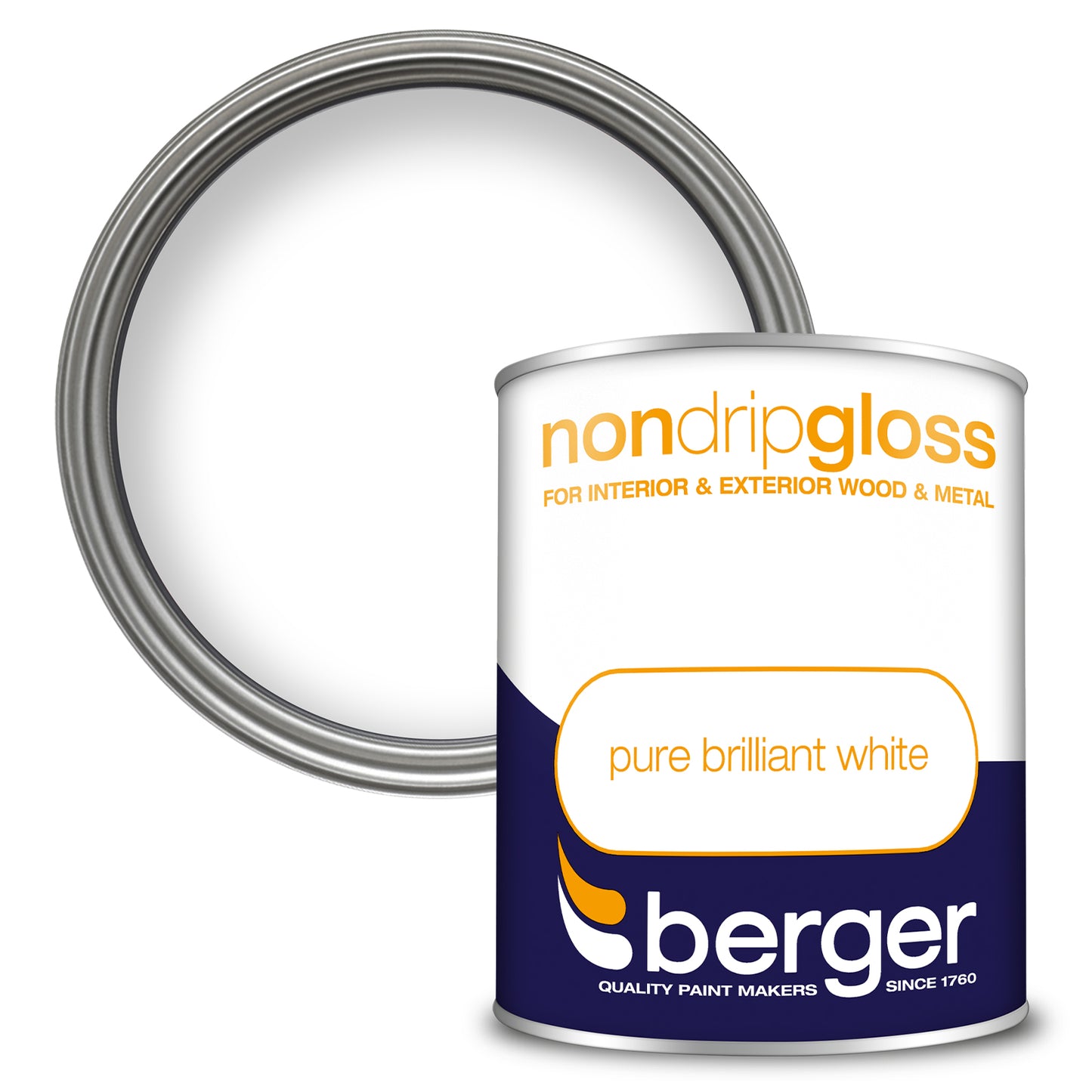 BERGER NON DRIP GLOSS BRILLIANT WHITE 750ML. 5089604 \\\KD03093