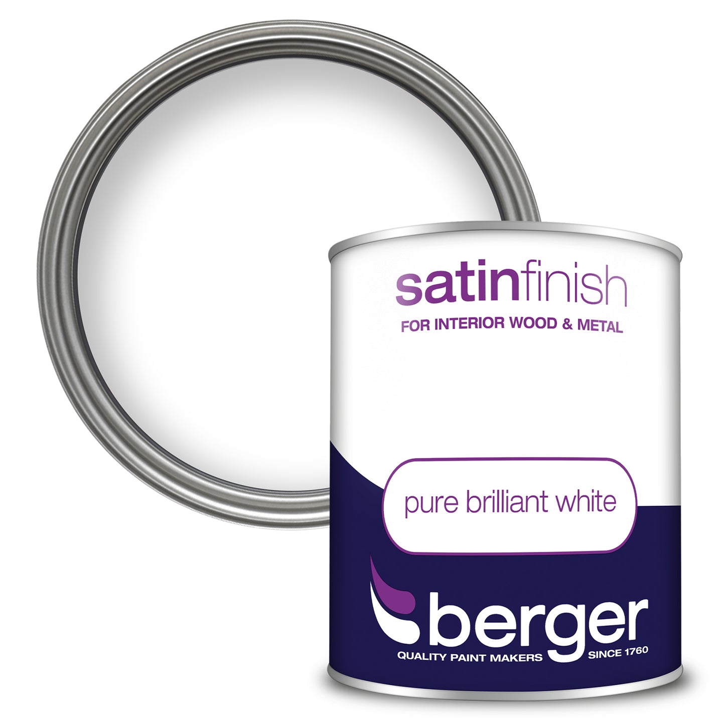 BERGER SATIN SHEEN BRILLIANT WHITE 750ML. 5089616 \\\KD03097