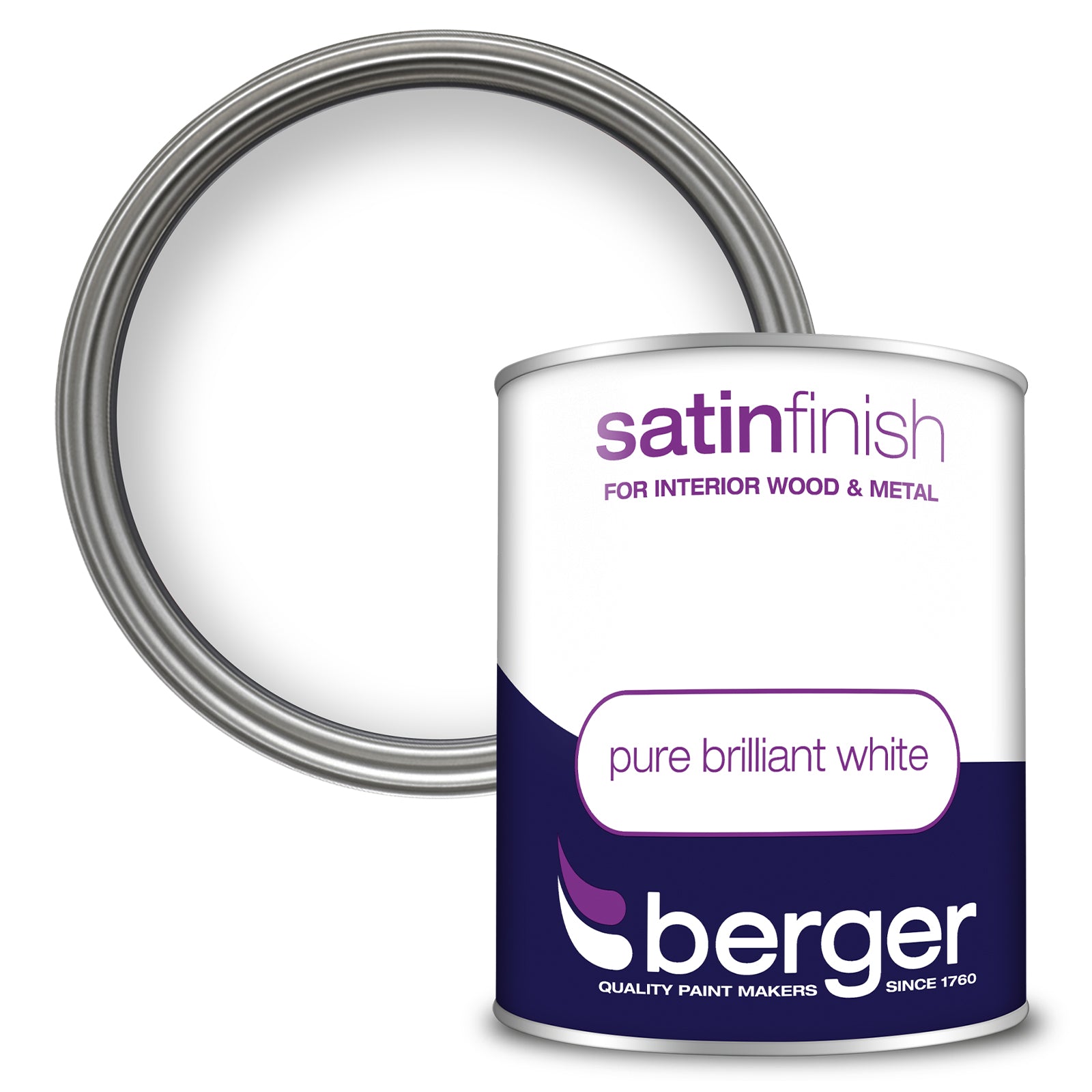 BERGER SATIN SHEEN BRILLIANT WHITE 750ML. 5089616 \\\KD03097