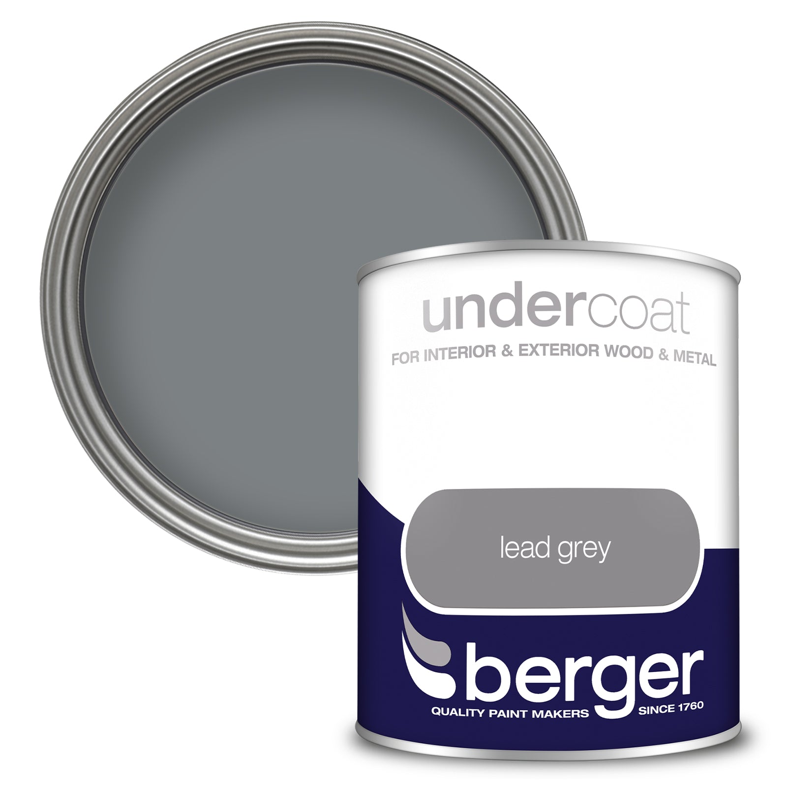 BERGER UNDERCOAT LEAD GREY  750ML. 5089639 \\\KD03098