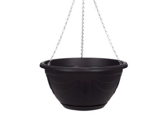 WHITEFURZE VENETIAN HANGING BASKET / PLANTER 32CM - BLACK. G020745 \\\KD03131