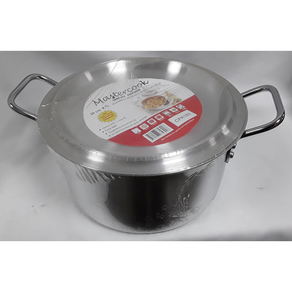 MASTERCOOK ALUMINIUM CASSEROLE WITH LID NO. 5 28CM / 9.7L. CPK189 \\\KD03179