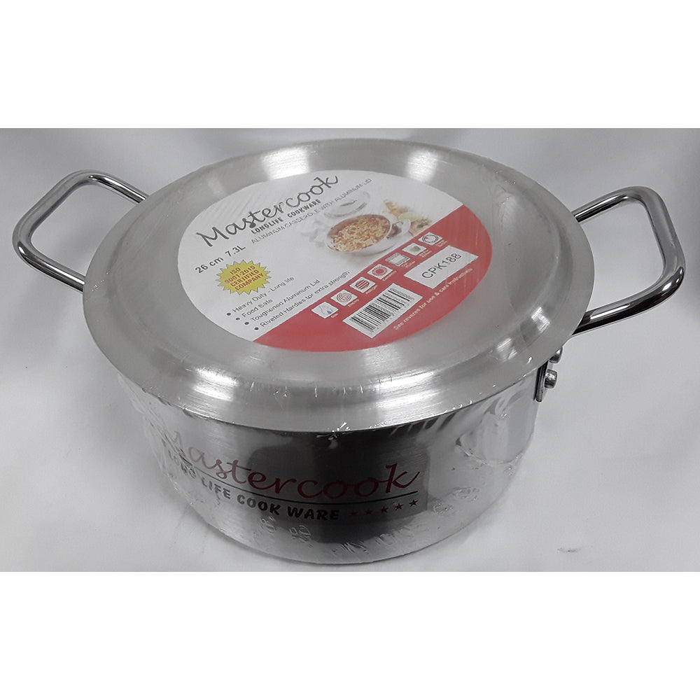 MASTERCOOK ALUMINIUM CASSEROLE WITH LID NO. 4 26CM / 7.3L. CPK188 \\\KD03181