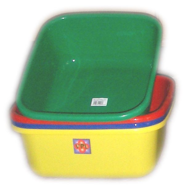 ASSORTED COLOUR PLASTIC RECTANGULAR BOWL / TUB. V2401MIX \\\KD03184