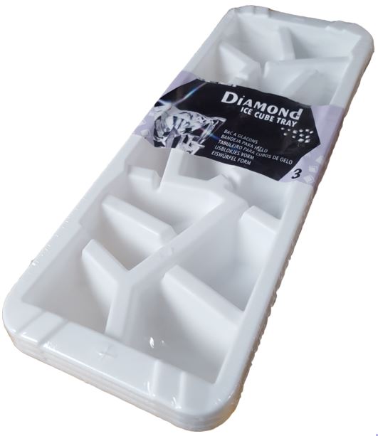 PLASTIC DIAMOND ICE CUBE TRAYS 3/PK. V5002X3 \\\KD03185