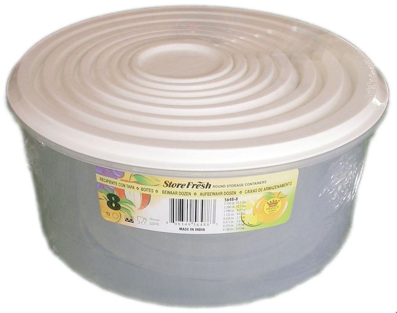 PLASTIC ROUND CONTAINERS 8/PK. V5648-8 \\\KD03186