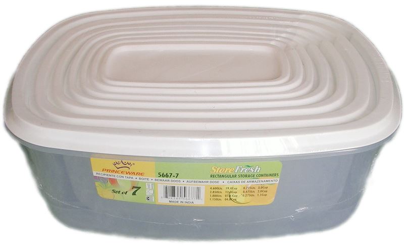 PLASTIC RECTANGULAR CONTAINERS 7/PK. V5667-7 \\\KD03188