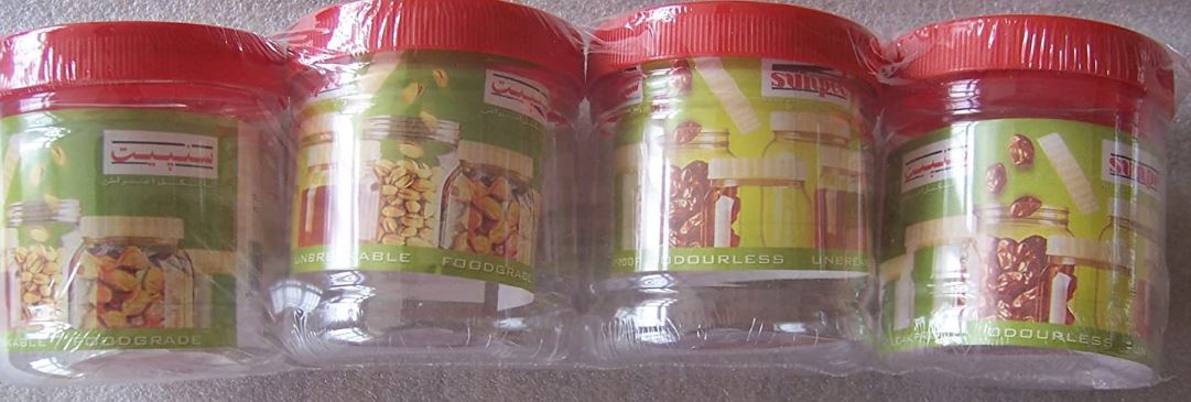 PLASTIC SUNPET FOOD STORAGE ROUND JAR 250ML 4/PK. VJ0250RD4 \\\KD03192