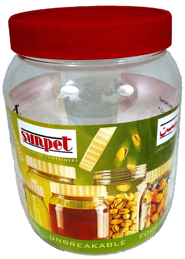 SUNPET PLASTIC FOOD STORAGE ROUND PET JAR 1000ML. VJ1000RD1 \\\KD03195