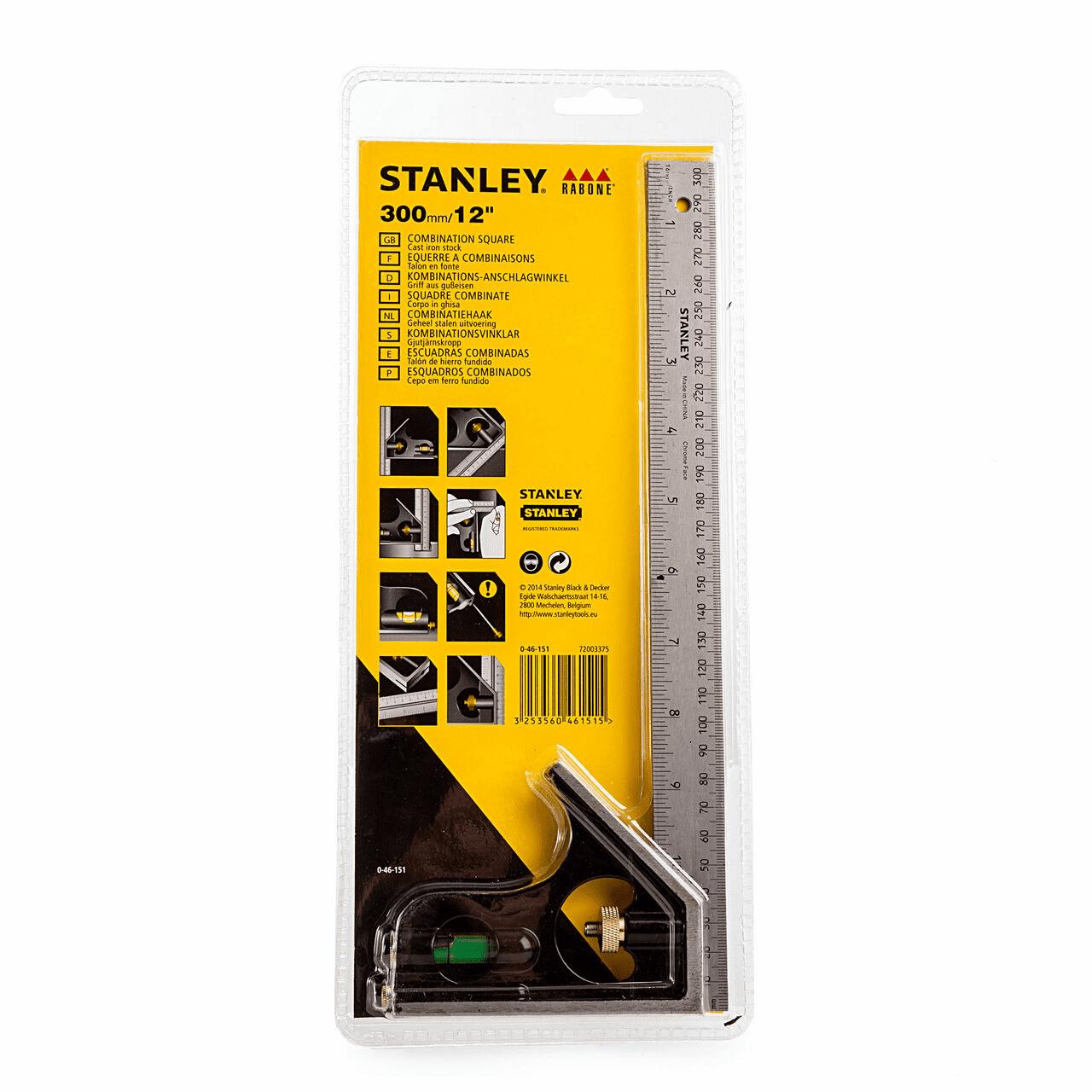STANLEY RABONE 1912 METAL COMBINATION SQUARE WITH VIAL 300MM / 12'. 0-46-151 \\\KD03212