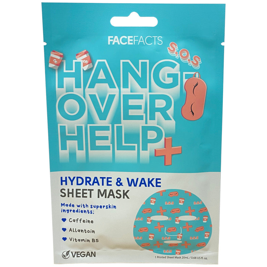 FACE FACTS HANGOVER HELP PRINTED SHEET MASK 20ML. 28037-150 \\\KD03291