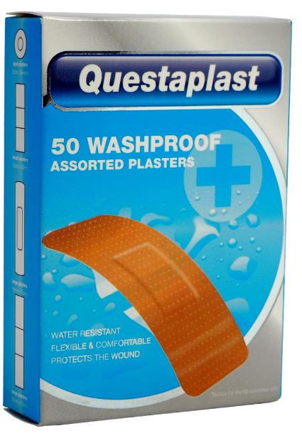 QUESTAPLAST ASSORTED WASHPROOF PLASTERS 50/PK. 43474-003 \\\KD03294