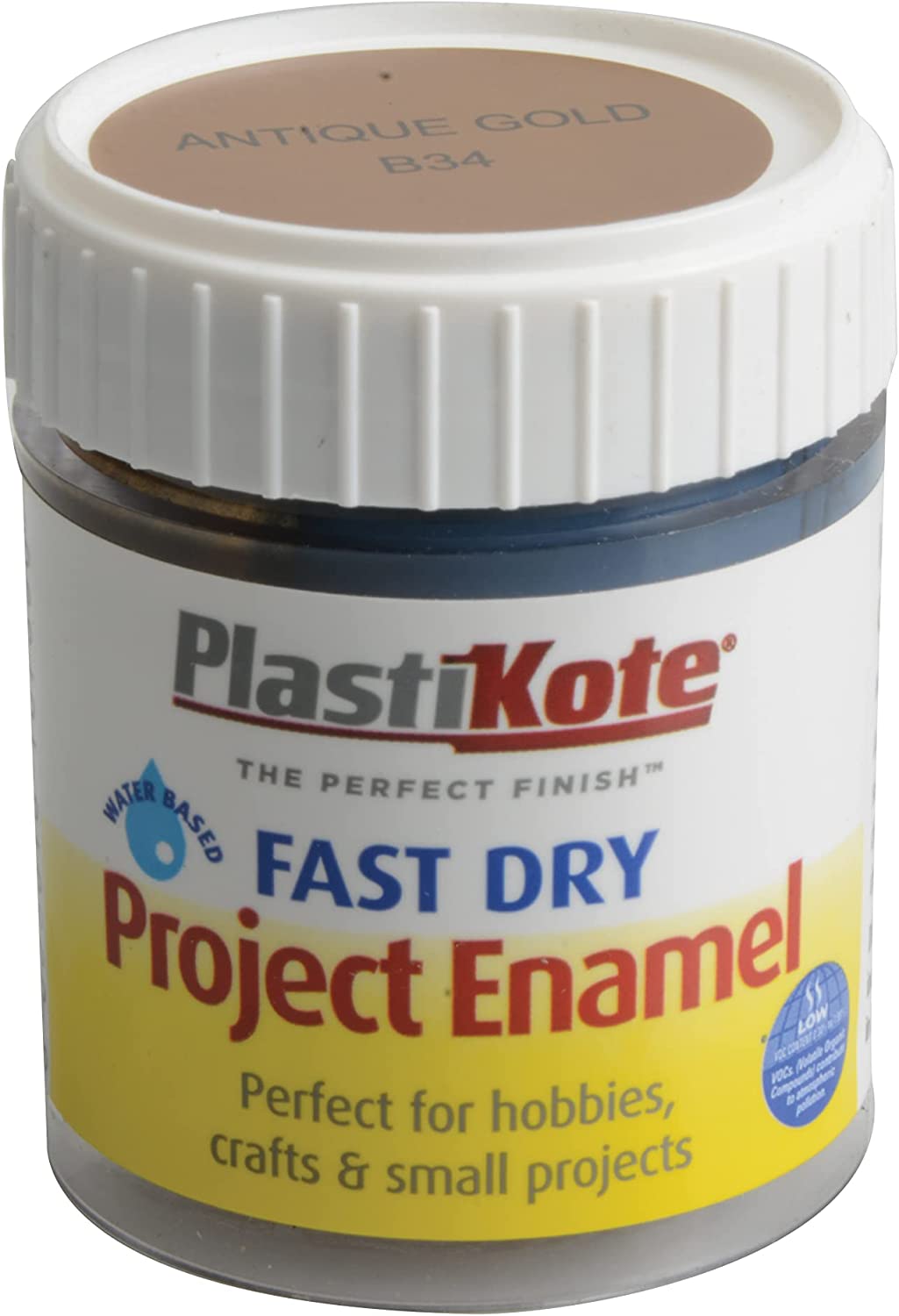 PLASTIKOTE B34 FAST DRY PROJECT ENAMEL PAINT 59ML - ANTIQUE GOLD. PLB34 \\\KD03347