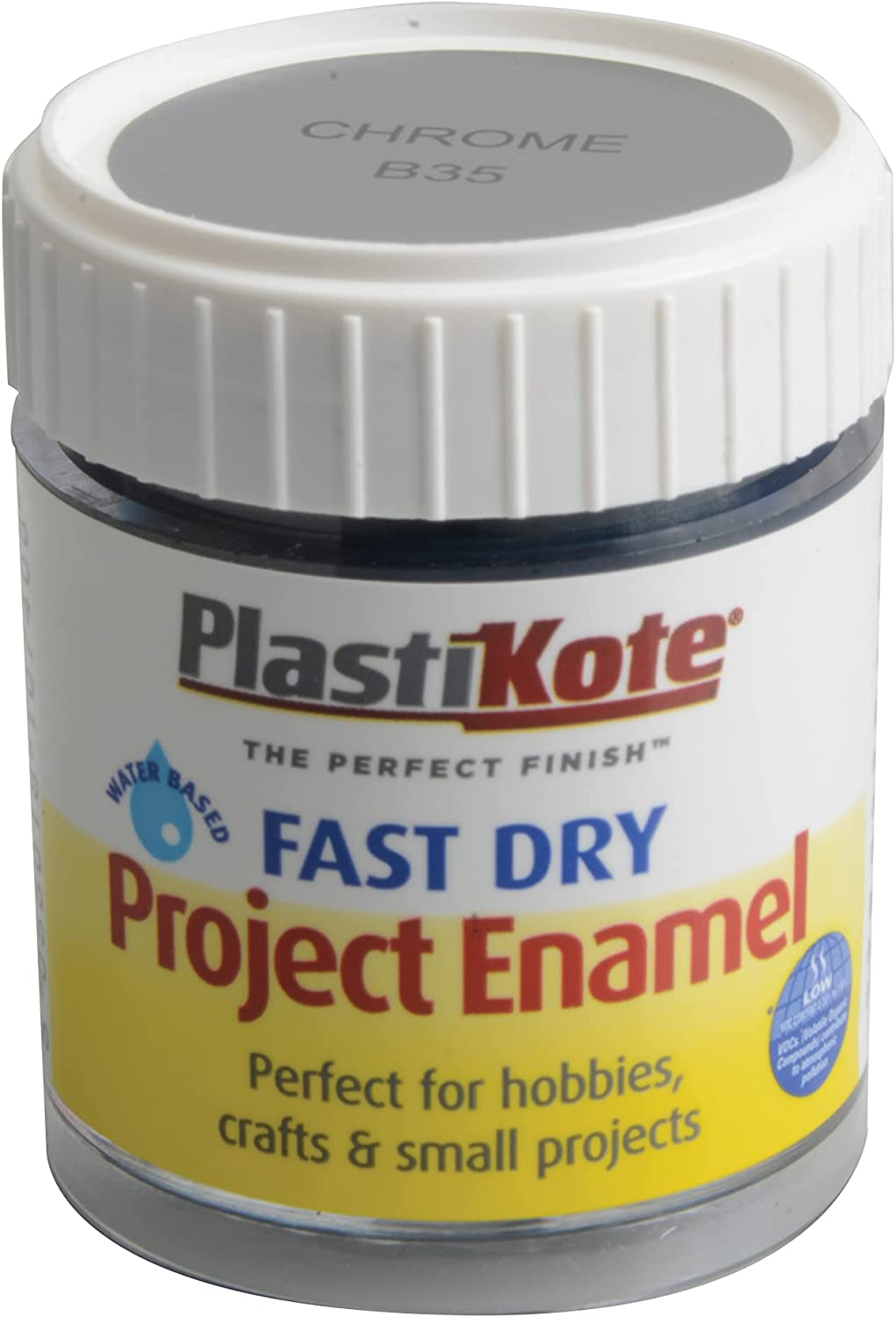 PLASTIKOTE B35 FAST DRY PROJECT ENAMEL PAINT 59ML - CHROME. PLB35 \\\KD03348