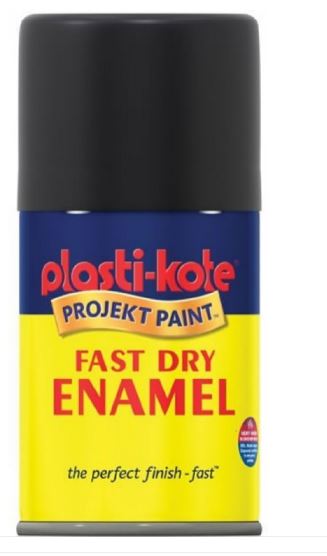 PLASTIKOTE PL101SF FAST DRY ENAMEL SPRAY PAINT 100ML - FLAT BLACK. PL101SF \\\KD03356