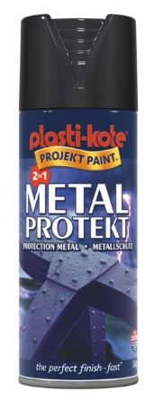 PLASTIKOTE PL1282 METAL PROTEKT SPRAY PAINT 400ML - GLOSS BLACK. PL1282 \\\KD03368