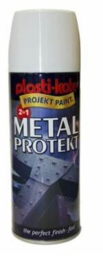 PLASTIKOTE PL1286 METAL PROTEKT SPRAY PAINT 400ML - GLOSS WHITE. PL1286 \\\KD03369