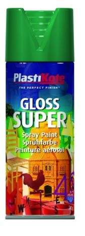 PLASTIKOTE PL11126 SUPER GLOSS SPRAY PAINT 400ML - LAWN GREEN. PL11126 \\\KD03383